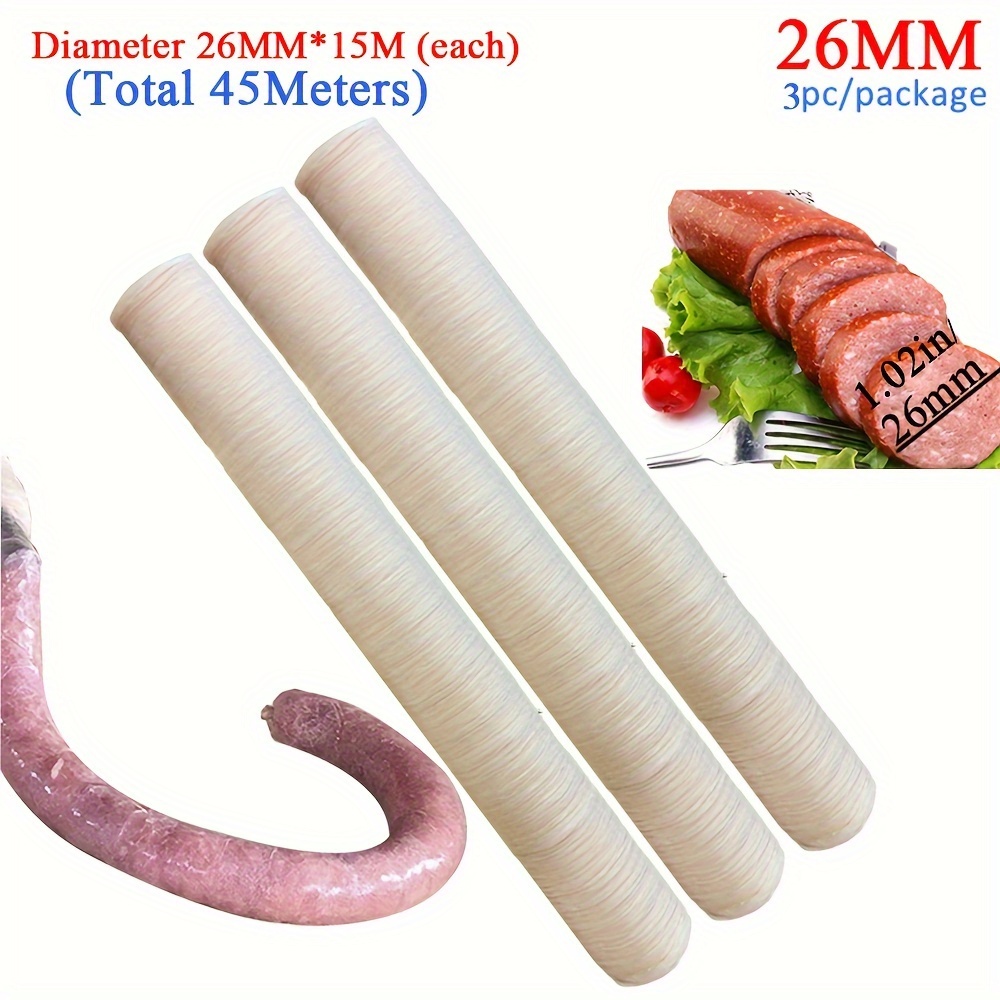 

3pcs/set Sausage Making Tools With A Diameter Of 26mm, Sausage Packaging Kitchen Tools That Baked At Low Temperature, 1 Is , 3pcs Total 45 Meters