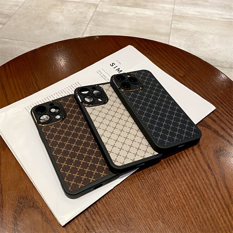 

Round Edged Artificial Diamond Grid With Built-in Lens Film Phone Case Phone Case For Iphone 11 12 13 14 15 Pro Max