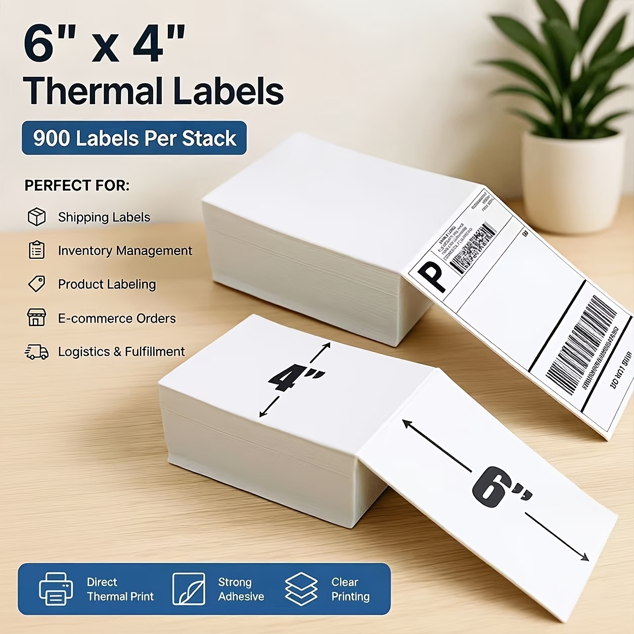 TEMU Shipping Label Sheets: 4-inch × 6-inch Thermal Tear-off Shipping Labels And Foldable Labels, Compatible Printers, 900 Sheets, Blank Office