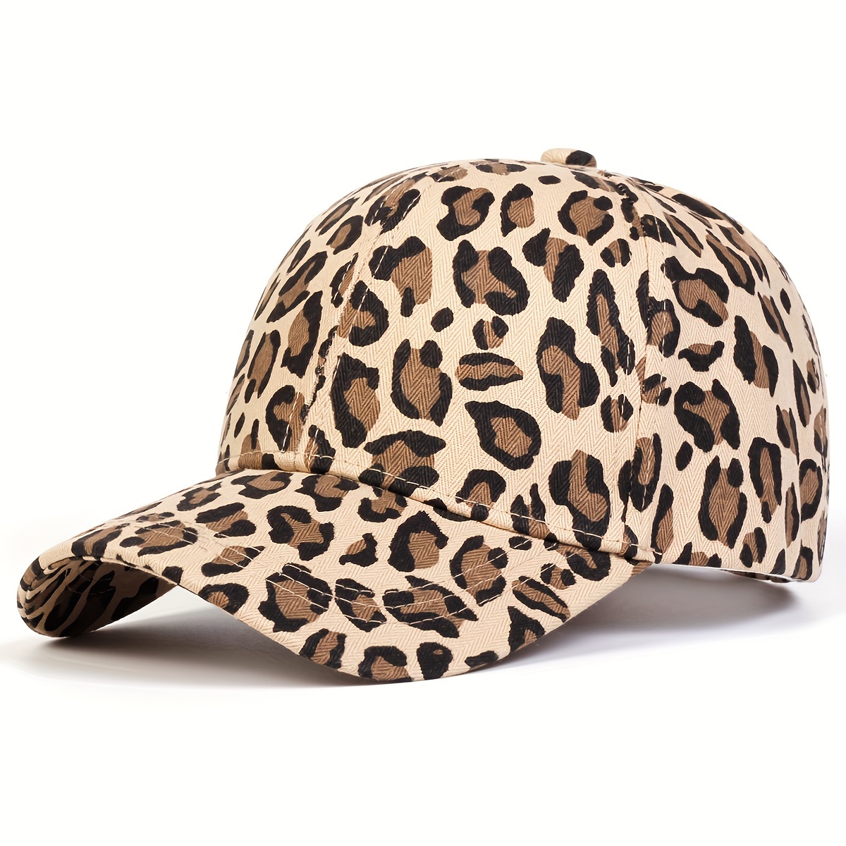 TEMU 1 Gorra de béisbol con estampado de leopardo para mujer, sombrero casual de moda ajustable para exteriores, adecuado para viajes de y otoño, en