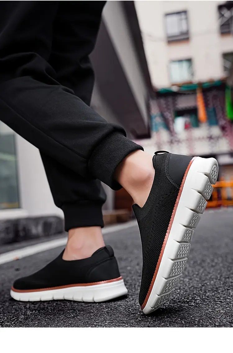 mens solid color slip on breathable sock shoes comfy non slip casual durable eva shoes mens footwear details 4