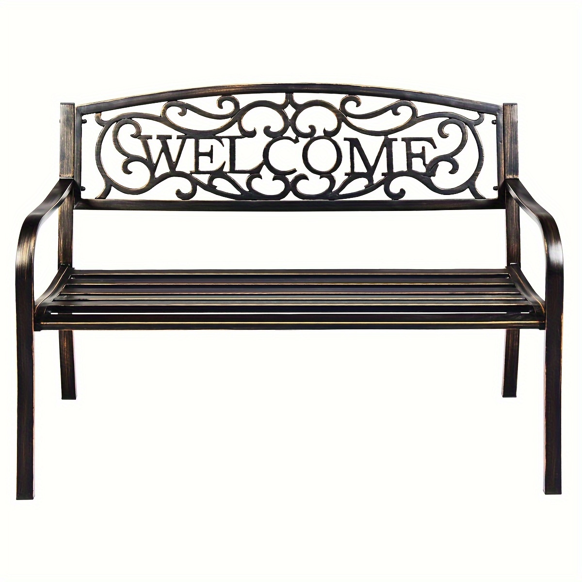 

Garden Bench Outdoor Furniture Steel Frame Porch Path Loveseat Chair