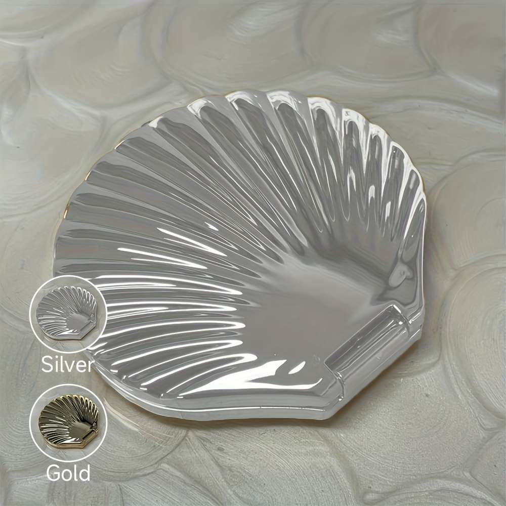 Shell-Style Compact Portable Handheld Makeup Mirror