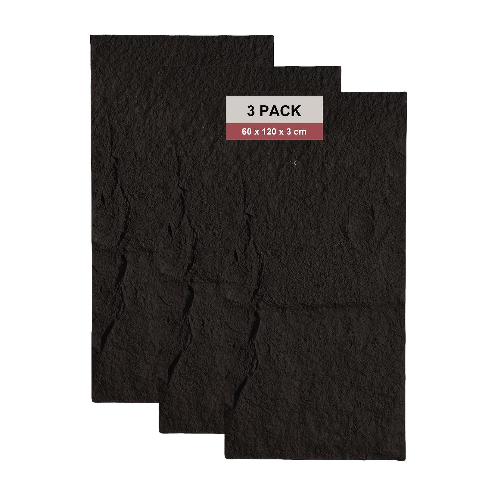 Image of 3pcs Of Self-adhesive 3d Wall Panels, 120*60*5cm, Using Imitation Stone Pattern, Suitable For Indoor Wall Decoration, Wall Decoration, Exquisite And Fashionable 3d Wall Decoration, Beige, Black, Gray