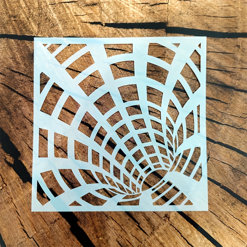 Image of 1pc Hollow-out Stencil With 3d Visual Effect, Creative 3d Pattern Painting Template For Textiles, Crafts, Clothing, Bags, Furniture, And Wall Decoration Diy Painting Tool