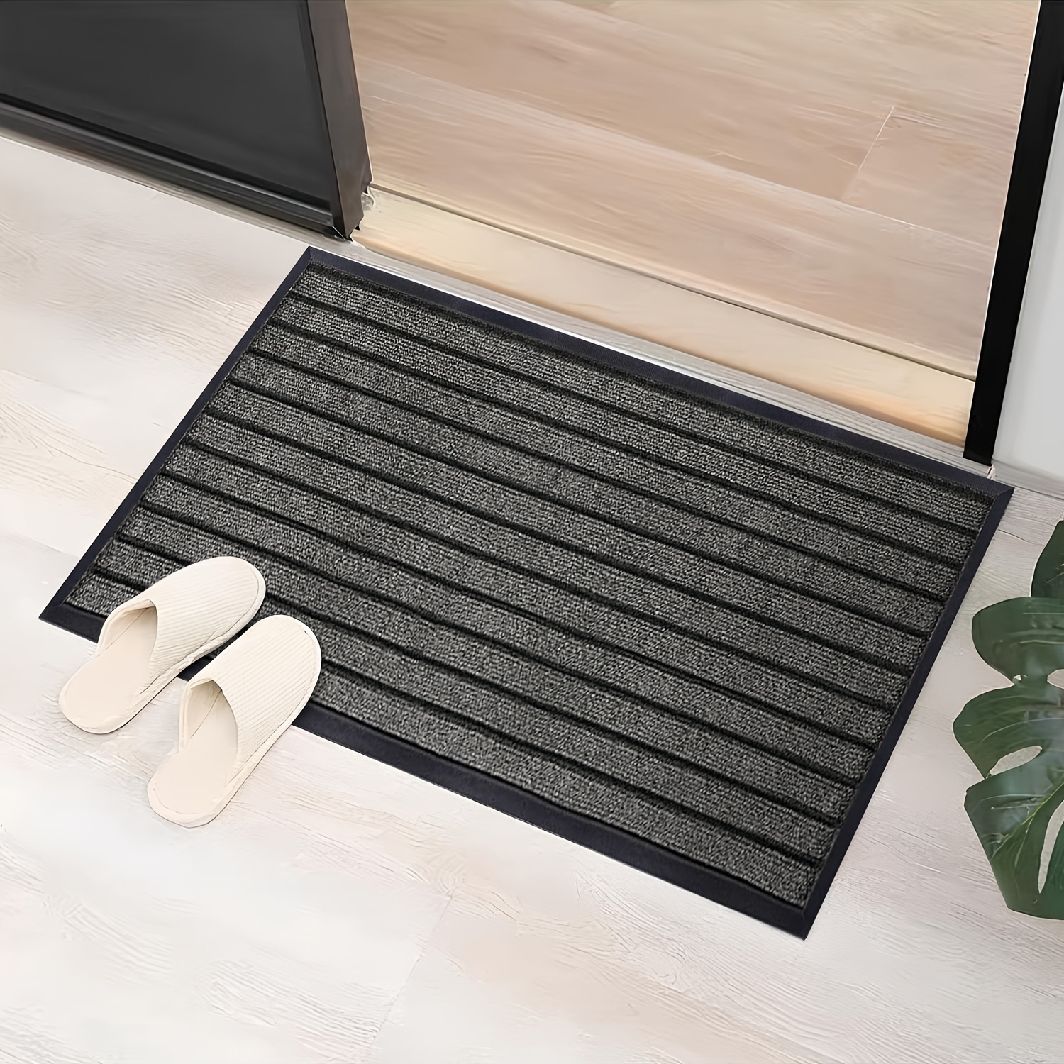 TEMU 1pc Heavy Duty Large High Quality Pvc Backing Non-slip Rug Suitable For Muddy Paws, Washable Barrier Carpet With Tpr/ Floor Runner For Entrance,