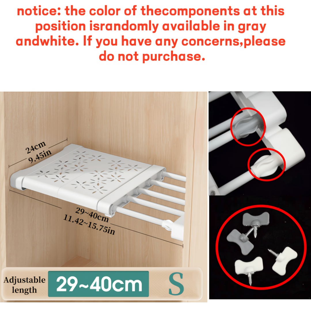 1pc Adjustable Layered Partition, Expandable Cabinet Storage Rack For Closet, Kitchen & Bathroom, Space- Shelf Divider, Cupboard Compartments, Home Storage And Organization Supplies, Shelf Dividers