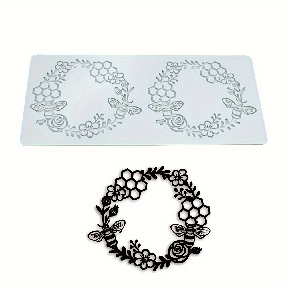 3d Hollow Leaf Honeycomb Bee Candy Mold Flower Pattern Gummy Mold Cake Craft Decoration