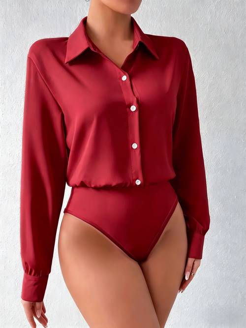 elegante de camisa de larga para mujer