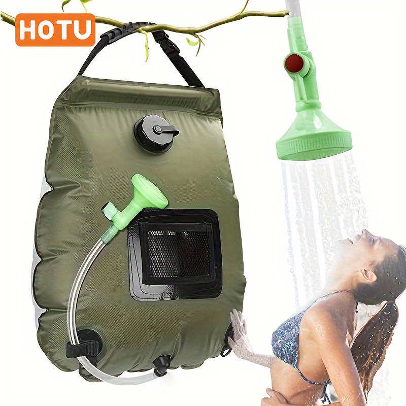 

Solar Heated Camping Shower Bag, Portable Bath Bag With Removable Hose And Switchable Shower Head For Outdoor Travel, Climbing, Hiking, Beach, And Swimming - Enjoy Warm Showers Anywhere!