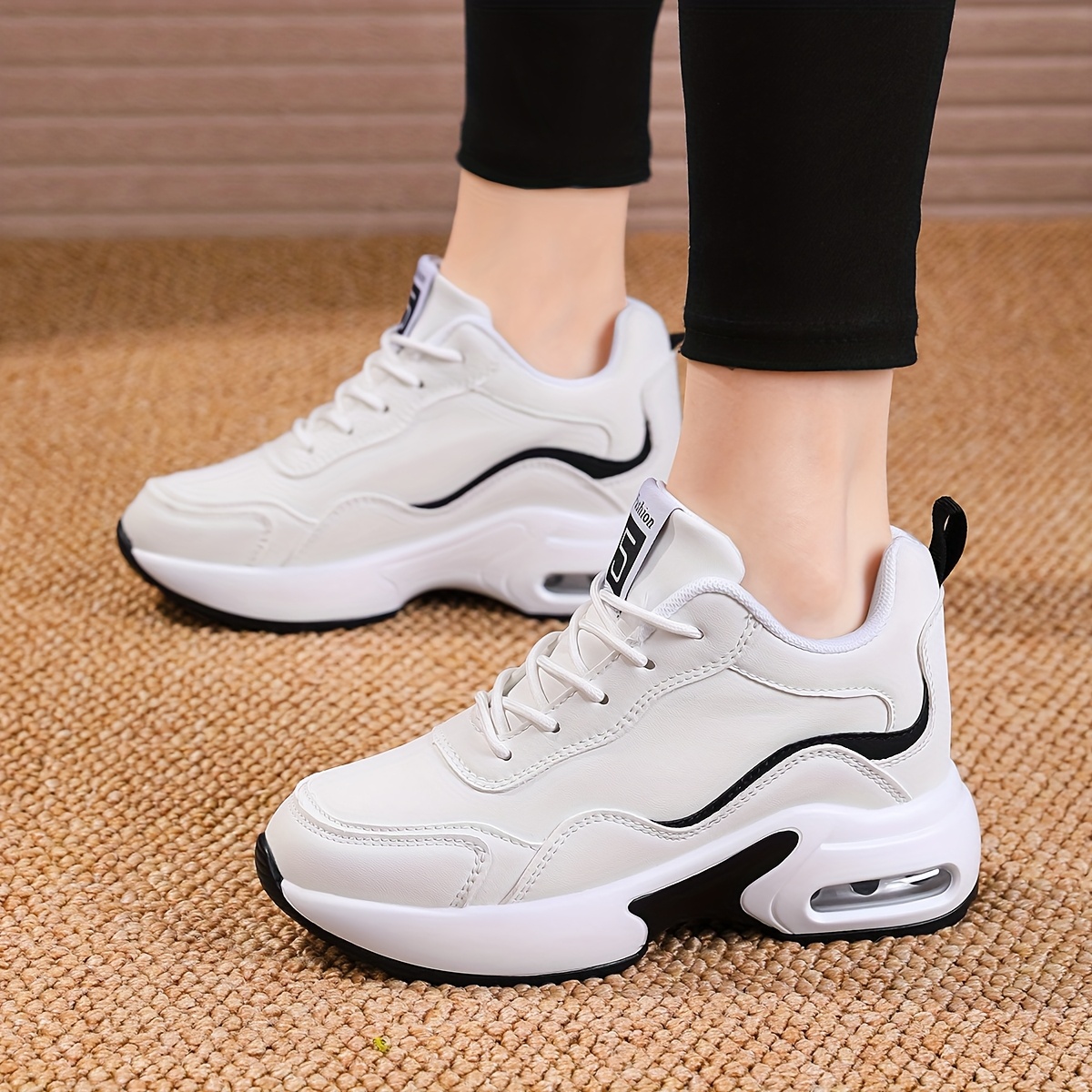 Women's 8Cm Inner Height Sneakers with Shock-Absorbing Sole