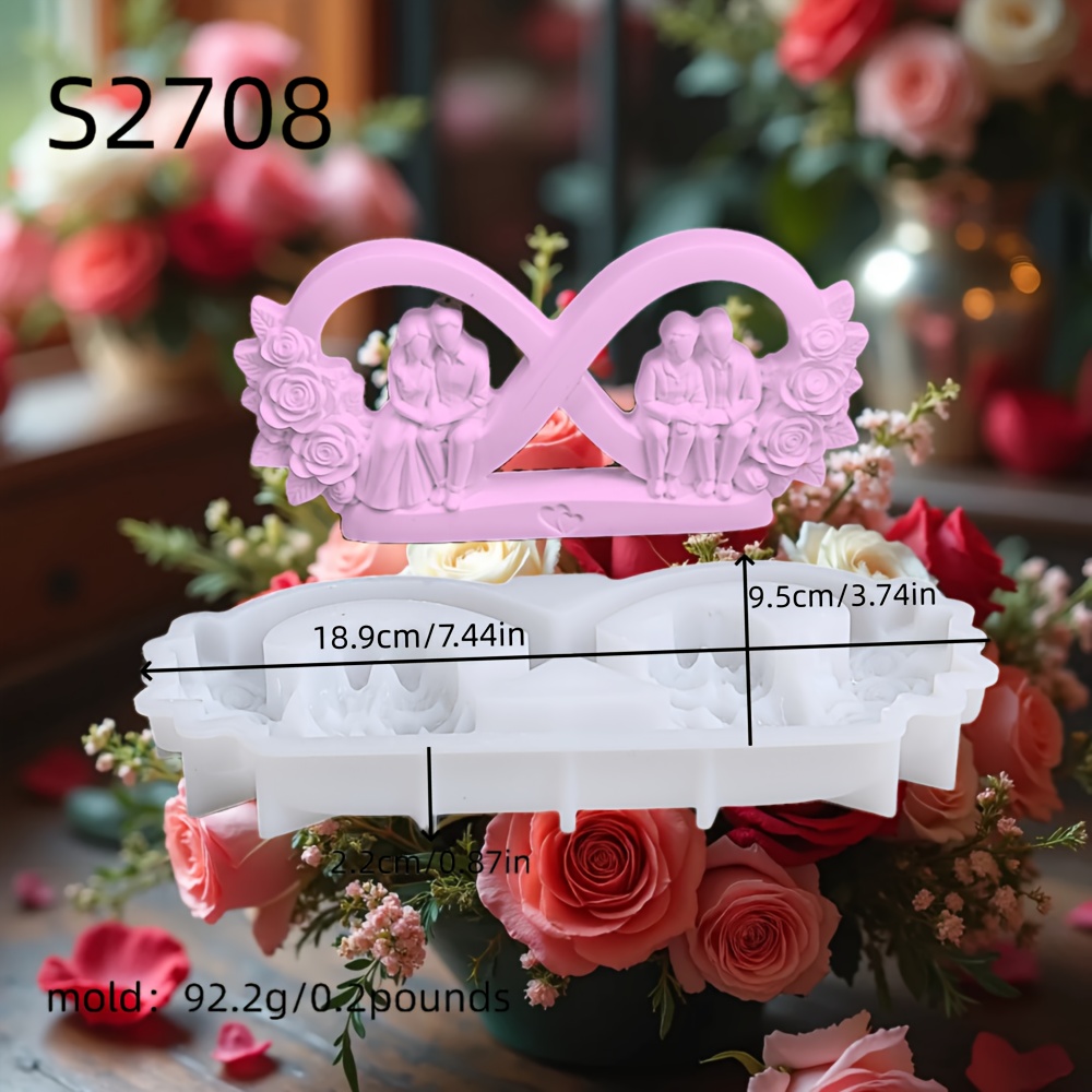E-shop Harz Silikonform "Unendliches Paar, Semi-3D" Dekorative Silikonform Kerzen Silikonform Gips Dekorative Silikonform Heimdekoration Epoxidharzform