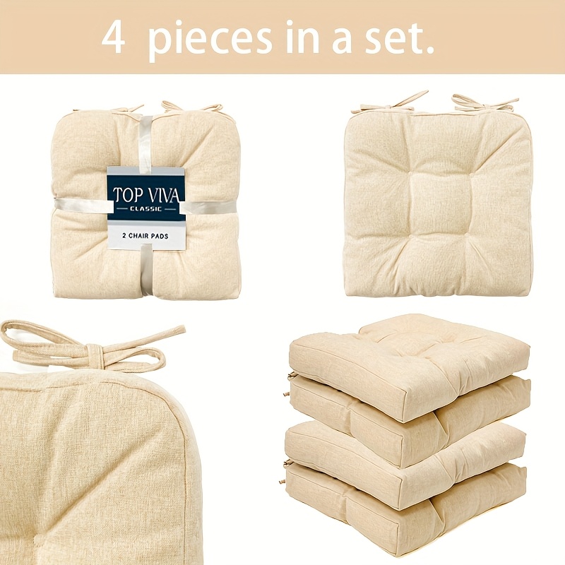 Set 4 Cuscini Sedie Cucina 40x40 Impermeabili Damasco Khaki Lavabili