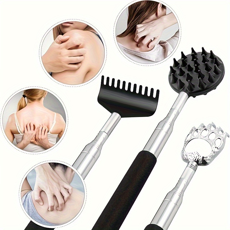 Gratta Schiena Telescopico In Acciaio - Regolabile Da 17 A 52cm - Per Prurito Alla Schiena - Foto 9