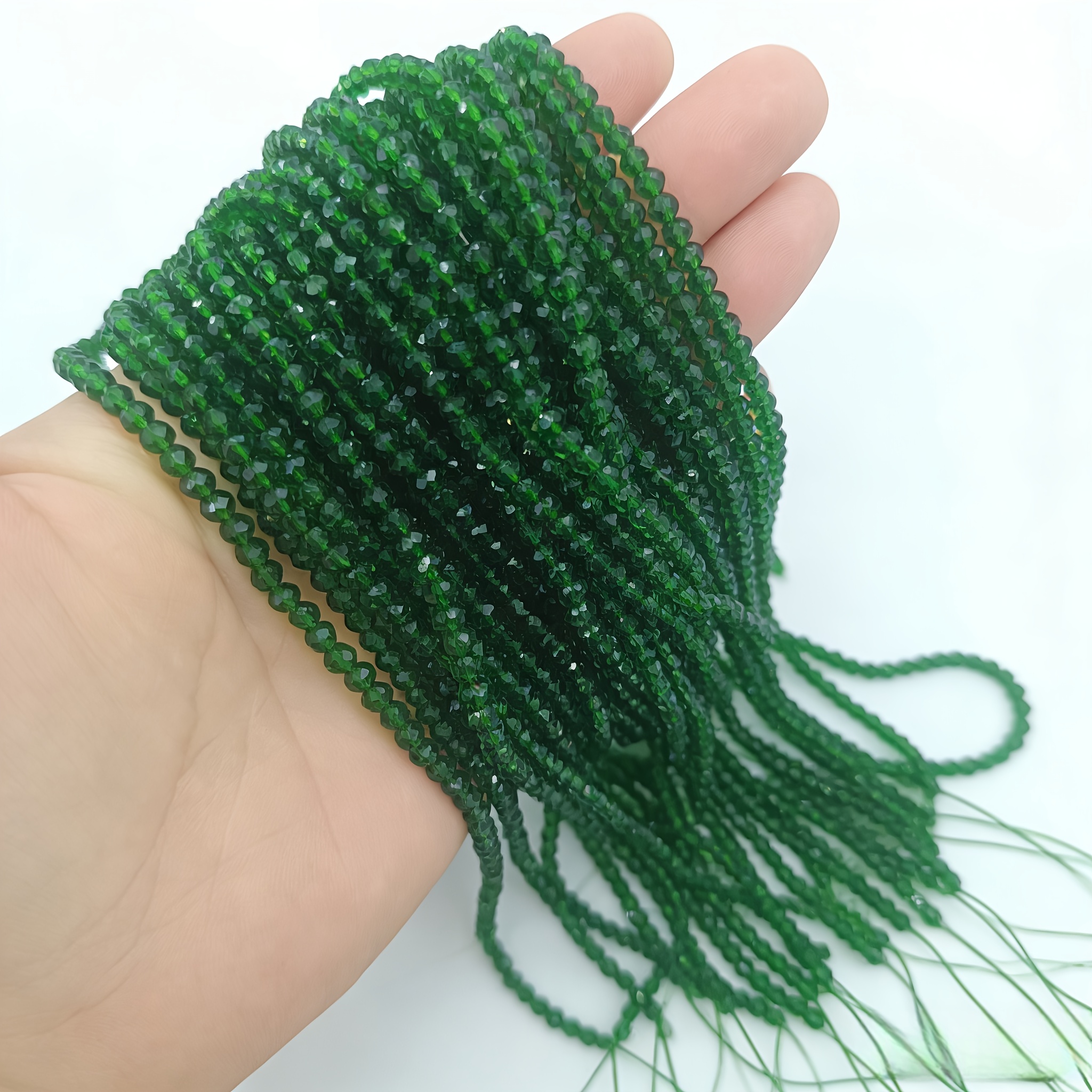 Approximately 1200 Green Flat Beads for DIY Jewelry Making