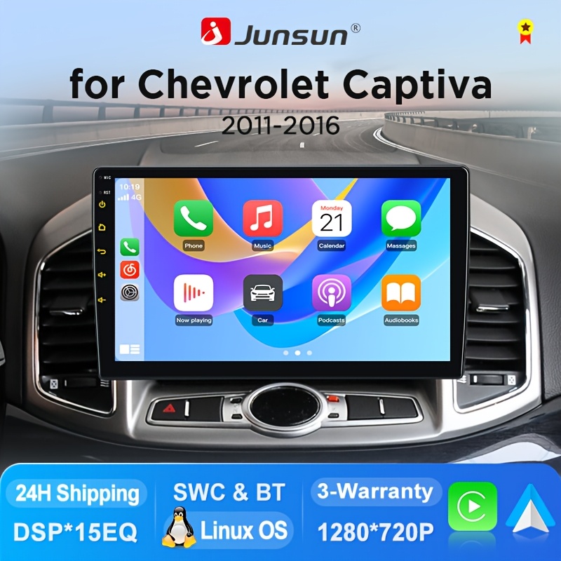 Junsun System Car Stereo With Auto & Carplay For 2011, 2012, 2013, 2014, 2015, 2016 Touch Screen Multimedia Player, Without Battery