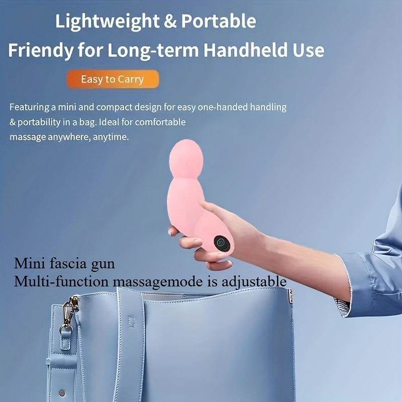 Mini elektrinis masažuoklis su USB įkrovimu, nešiojamas rankinis masažuoklis, tinkamas kaklui ir nugarai, 4 greičių vibracijos įrenginys raumenims, kompaktiškas kelioninis masažuoklis, USB – dovanos vyrams ir moterims