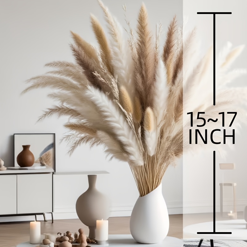 71pcs Boho Natural Dried Pampas Grass Bundle | White Beige Mixed Dried Floral Table Centerpieces for Wedding, Home, Room Decor, Great for Mother'S Day, Valentine'S Day, Christmas And Thanksgiving Gifts
