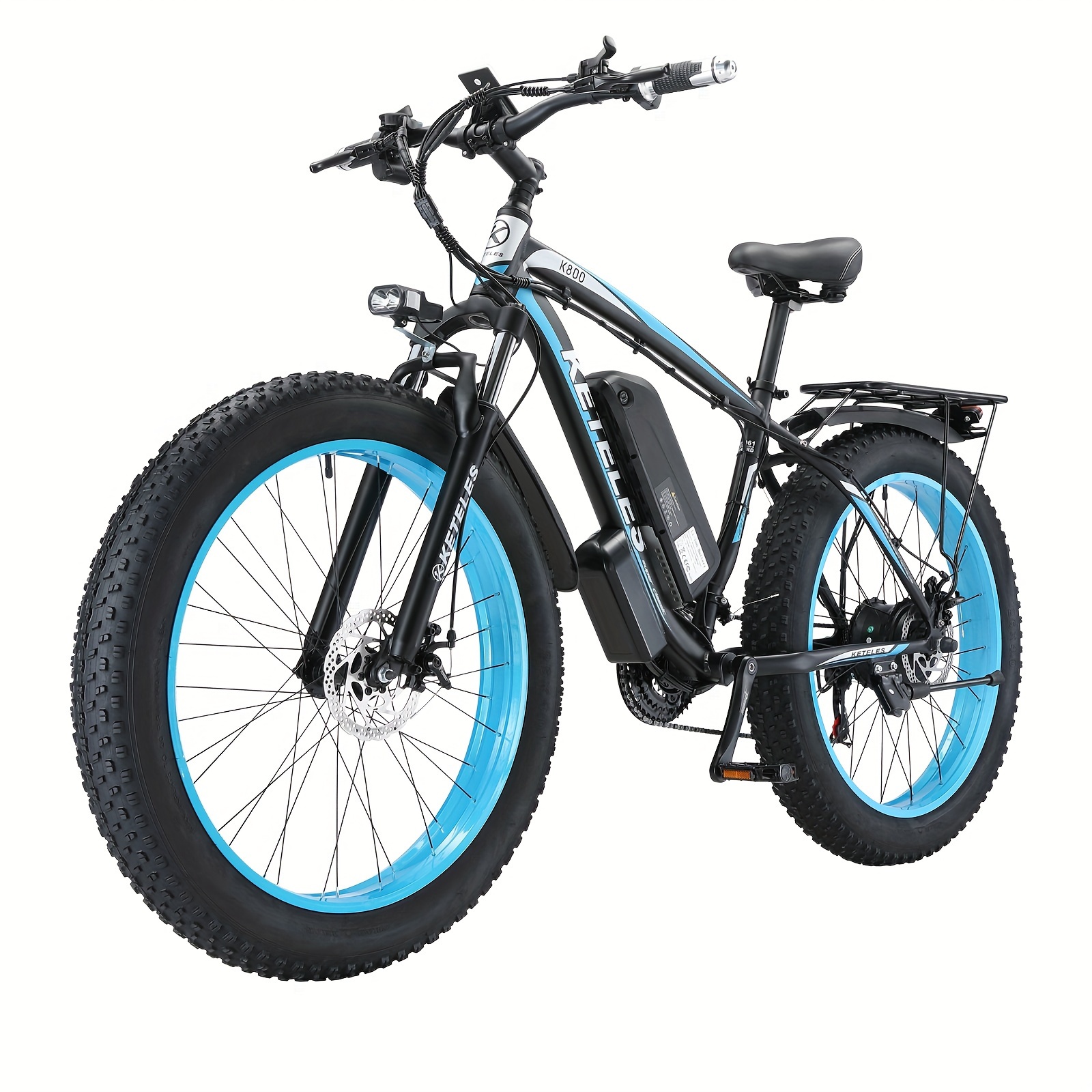 TEMU Keteles Electric Bike For Adults, 720w 85 Nm For Front And Rear Wheels 26 Inch Fat Tire Mountain Ebike, 48v 15ah Battery Bicycle Electric Dirt E