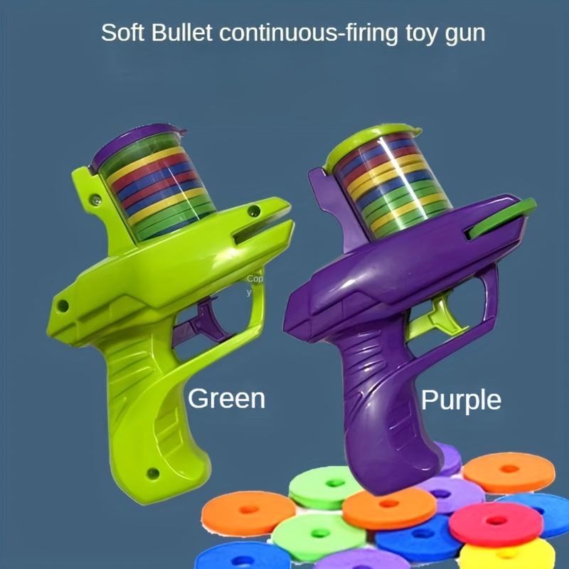 

Fun Outdoor Toy For Birthday, Flying Disc Gun Radish Gun Toy Gun Safety Eva Flying Disc Gun