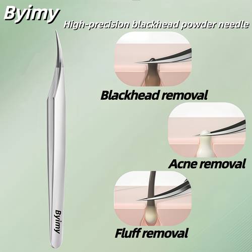 byimy brand ultra pointed cell clamp beauty specialty dolphin tweezers for blackhead fine hair pimple and removal