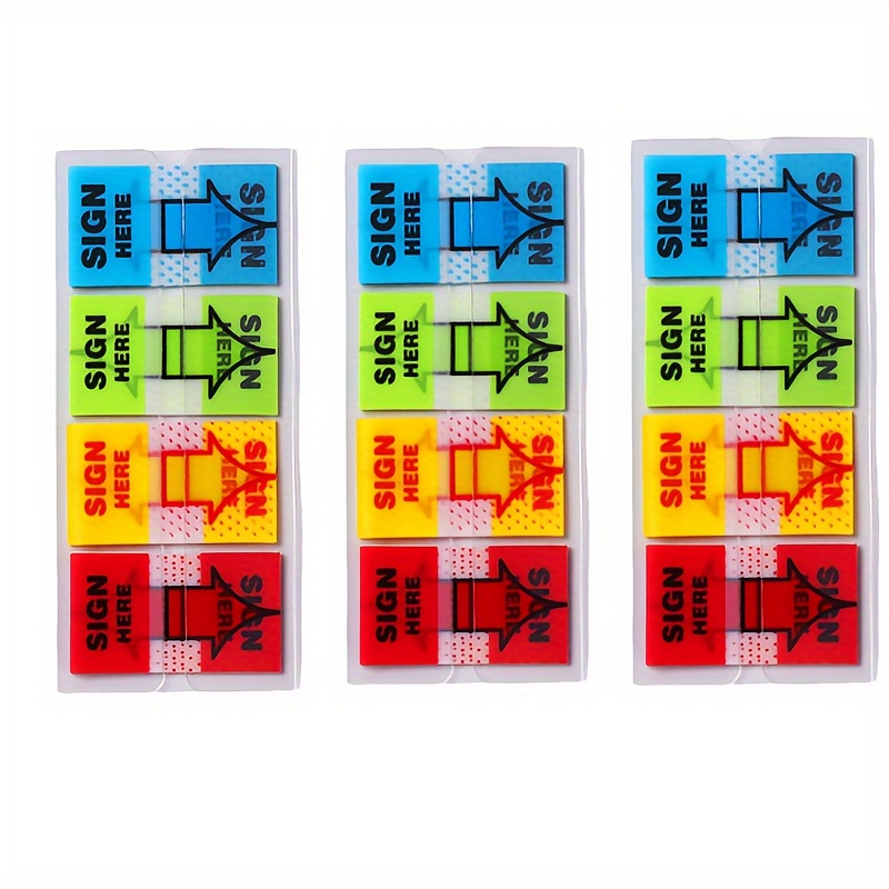 

Sign Here Arrow Flags, 100/200/300 Pack, Self-adhesive Sticky Page Markers, Assorted Colors, Signature Tabs For Documents, Office And Home Organization