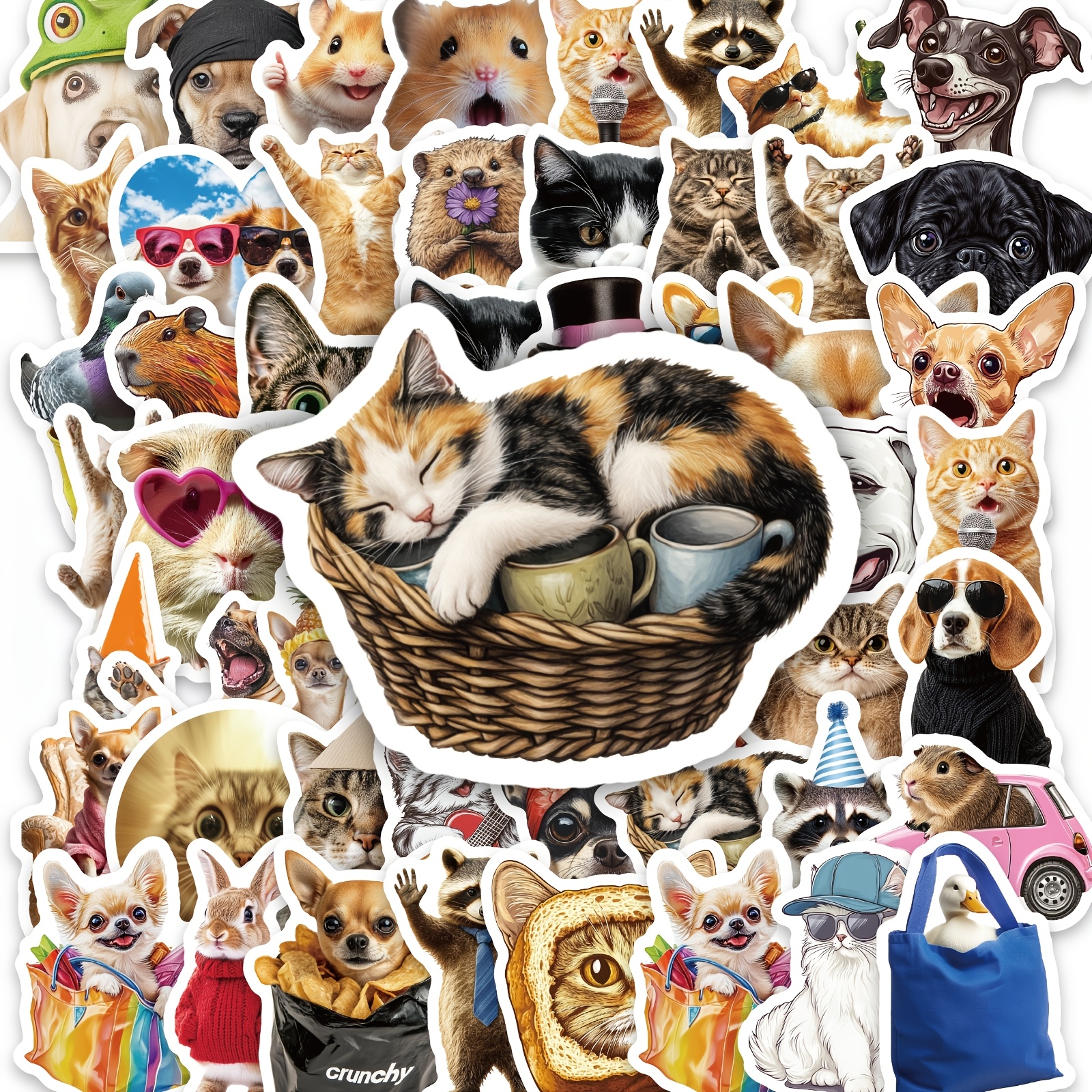 cat and dog stickers sold on Temu United States