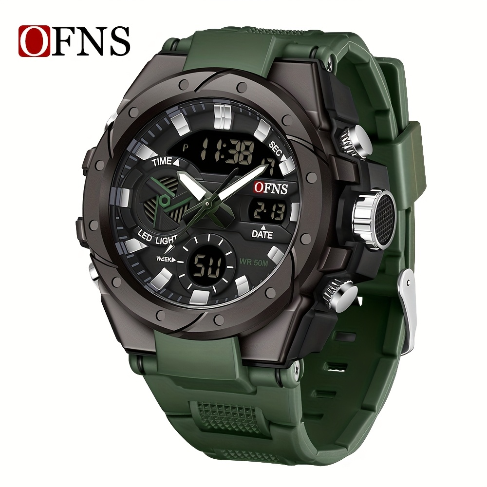 Orologio sportivo digitale da uomo impermeabile grande faccia militare con retroilluminazione, sveglia, cronometro, calendario antiurto, regalo per gli uomini, rosso cinturino