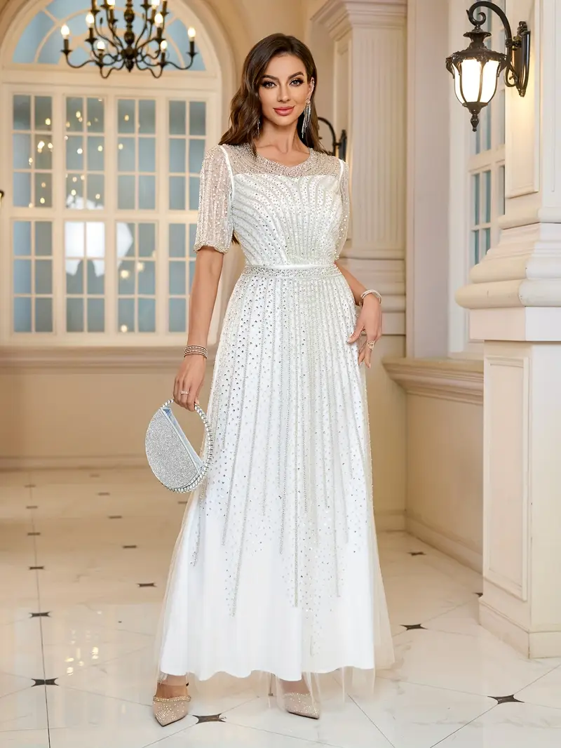 banquet evening dress Banquet Evening Dress Palace Style 2023 Bride Engagement Dress Host Senior Texture Evening Party Ceremony Dress Graduation Dress Printed Dress