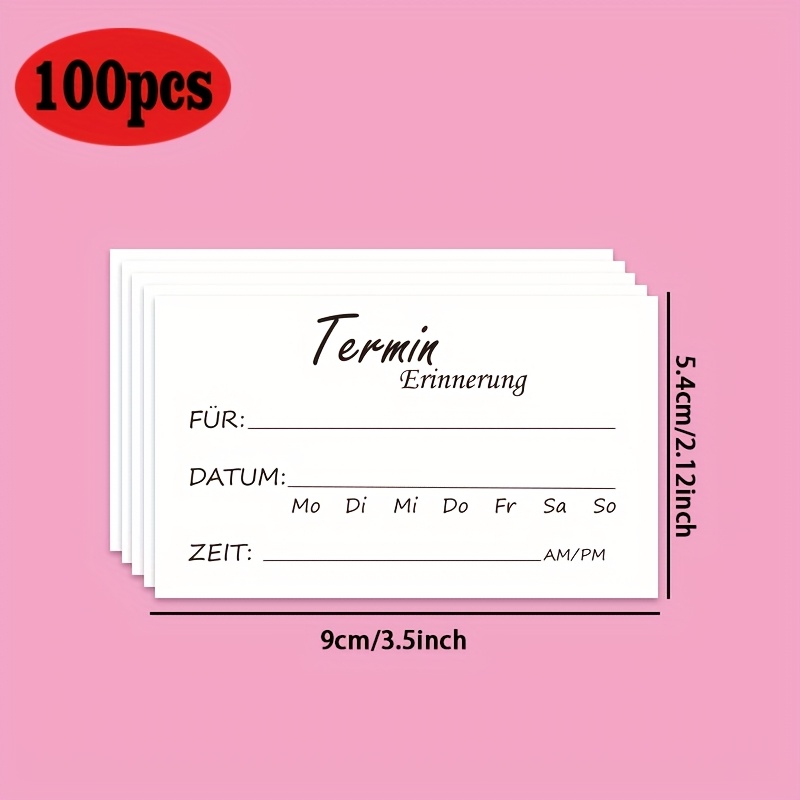 E-shop 50/100 Stück Professionelle - & Erinnerungskarten - Elegantes, minimalistisches Design mit , für Büro, Meetings, Events - Kompatibel mit
