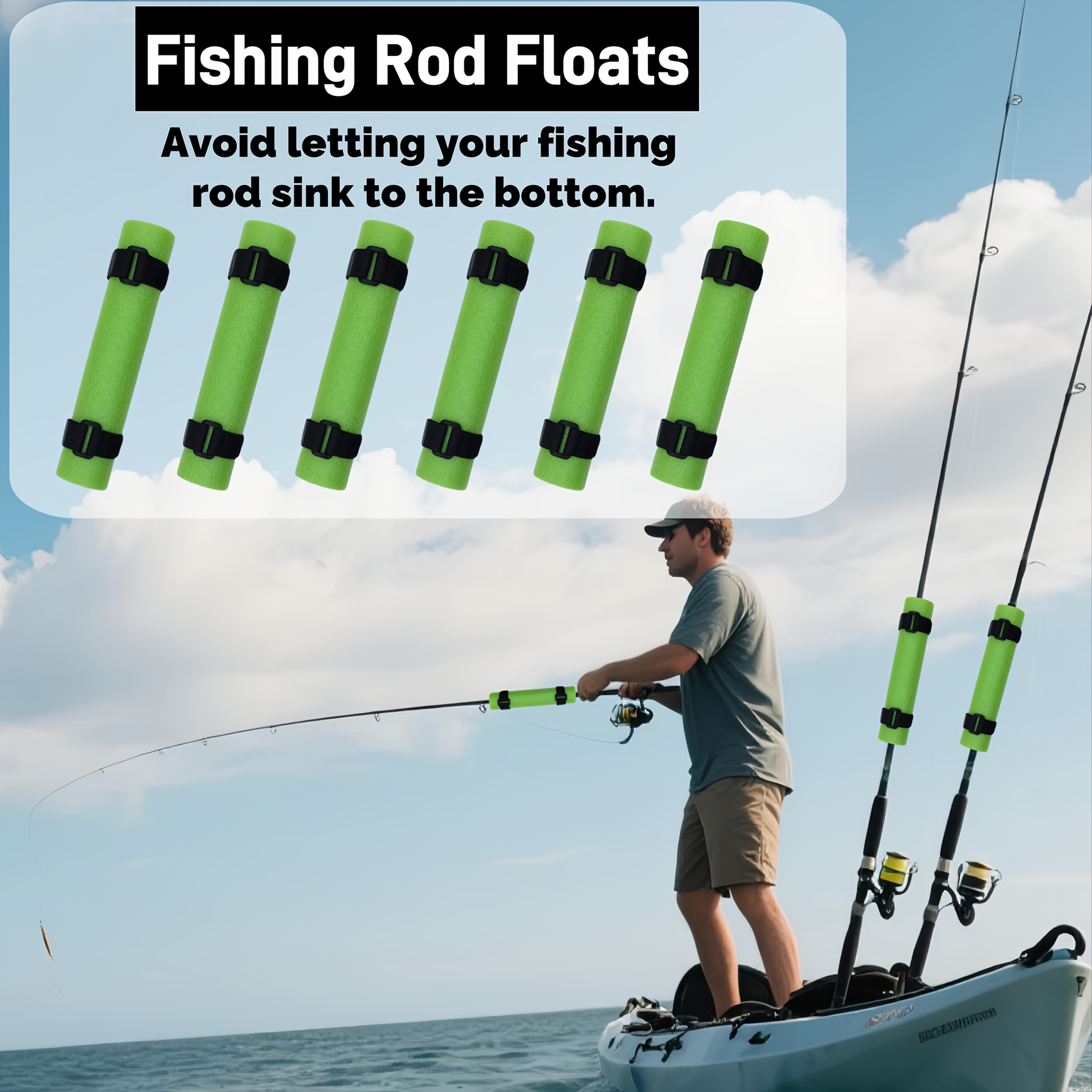 SECL]6PCS Fishing Rod Float, Floating Rod Butt Cushion, Fishing Float Floating Rod Butt Cushion Fishing Float Tube High Quality I.340342206