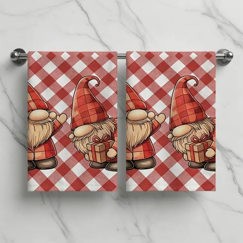 item picture hand towel single sided printed 2d flat printed dish towel christmas gnome pattern kitchen towel cleaning cloth dish cloth hand towel tea towel home decor kitchen decor
