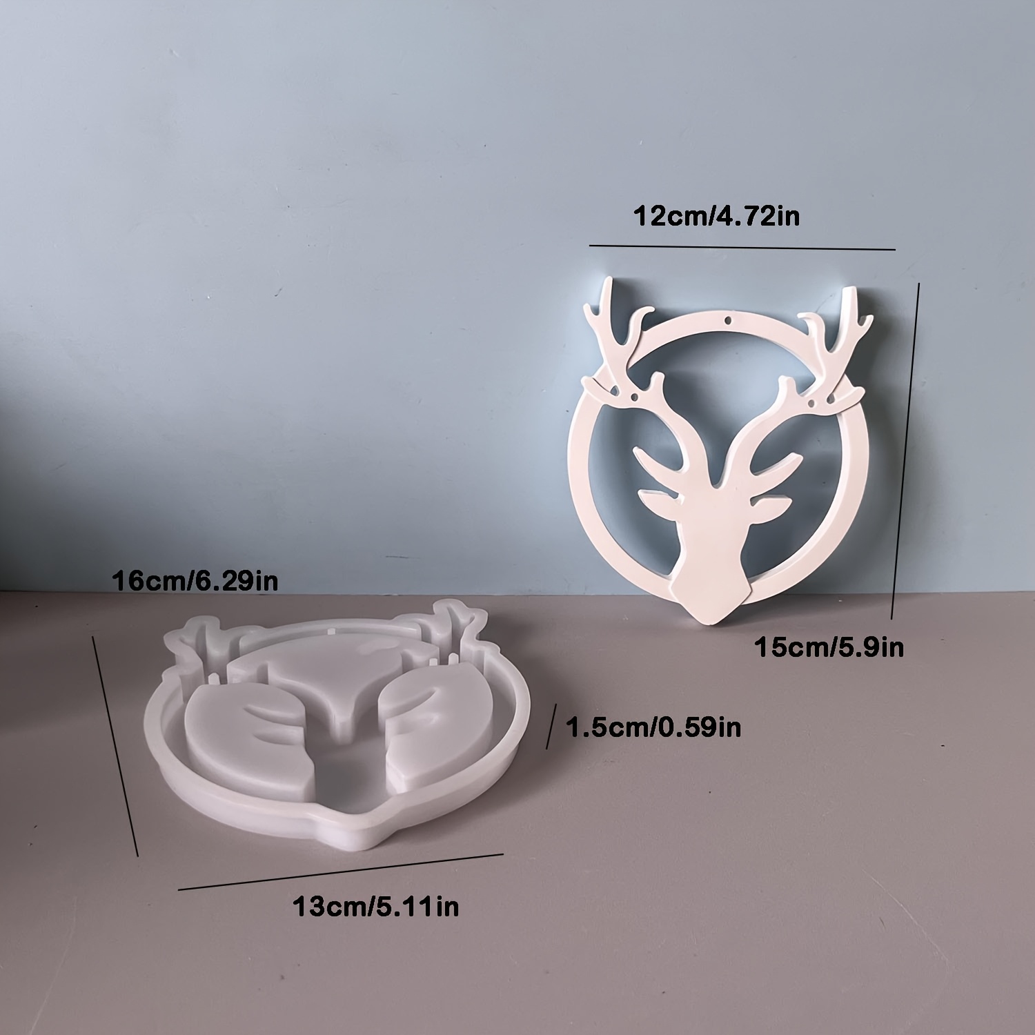 TEMU Moule en silicone pour ornements de de Noël, petit moule en plâtre pour bougeoir à thé, moule rond en plâtre pour , moule rond pour panneau