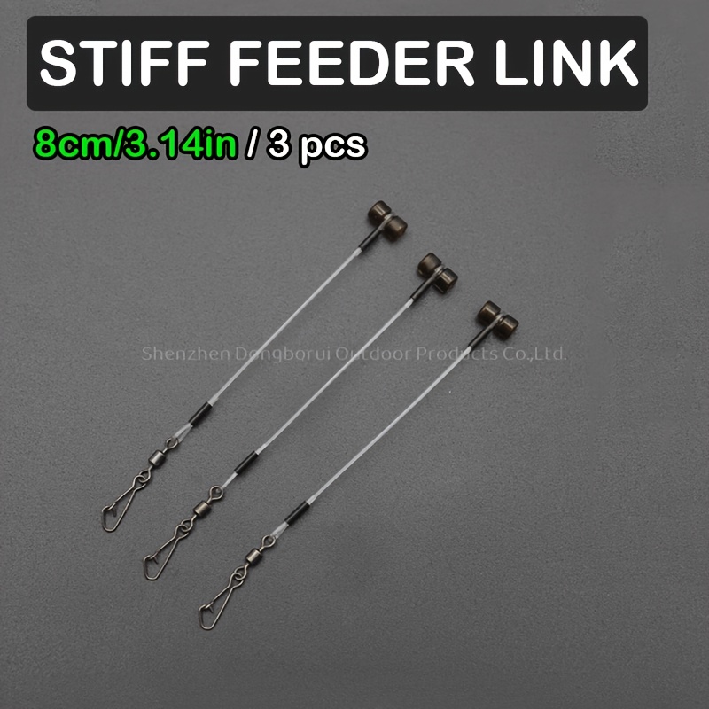 TEMU Lot de 3 maillons rigides pour distributeur de 6 cm et 8 cm, accessoires de pêche à la , crée un boom pour à les nœuds pour équipement de pêche