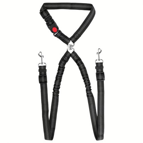 adjustable retractable dog seat belt harness tether 2 in 1 pet car suitable for car travel retractable leash vehicle headrest harness for front or backseat use dog