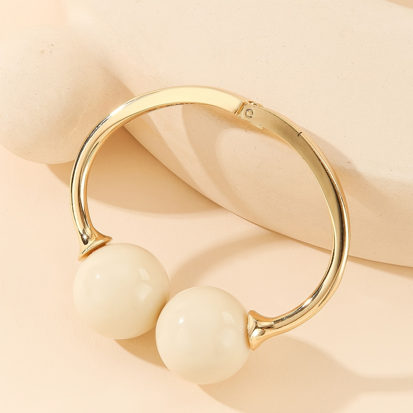 Dopamine Pearl Acrylic Open Bangle, Summer Collection