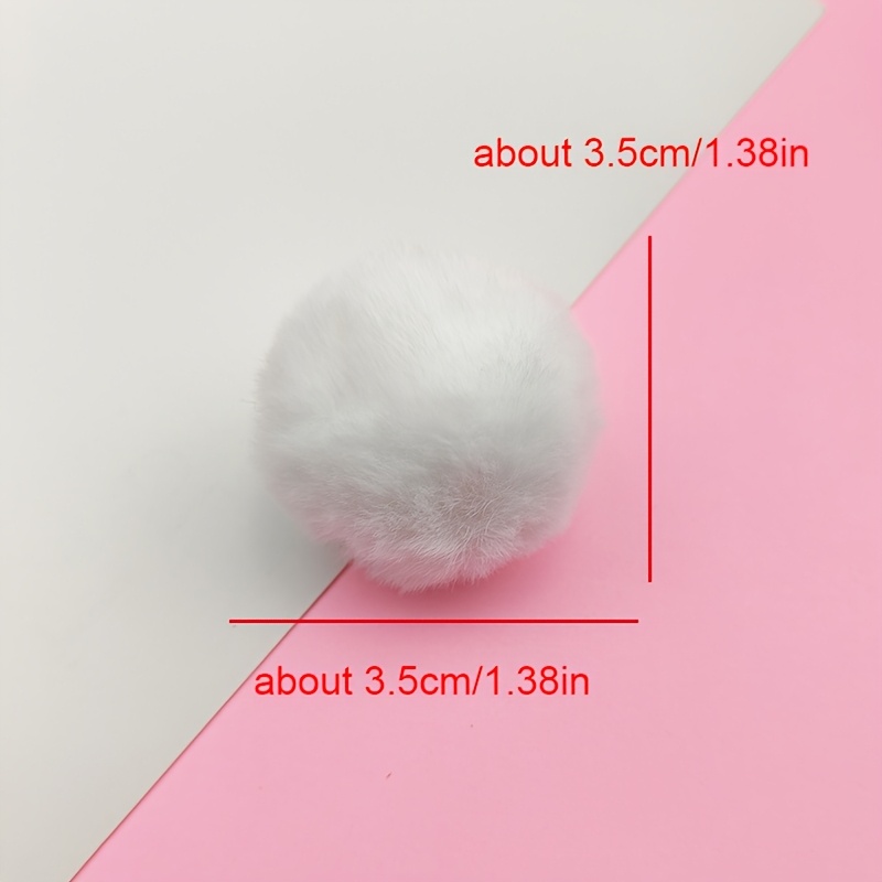 10pcs fur pom pom balls elastic loop white furry felt Temu
