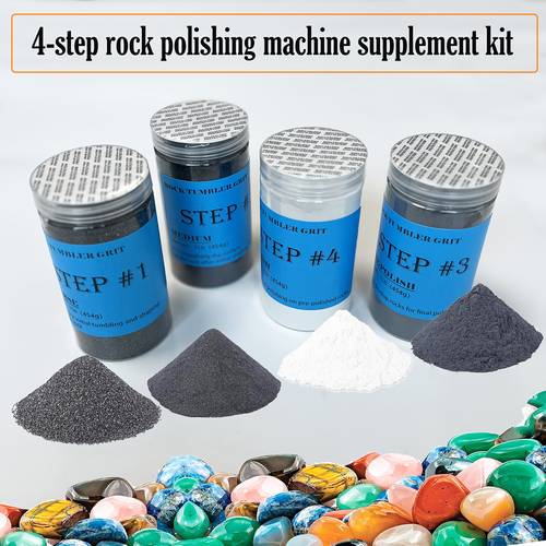 4 step rock polishing kit by 4 pound set for any rock tumbler stone polisher step 1 2 3 4 enhance your gemstone