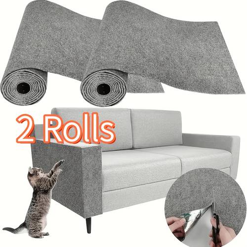2 rolls thickened self cat scratching pad 23 62x11 81in anti scratch mat cuttable furniture sofa door wall cat climbing frame protective film