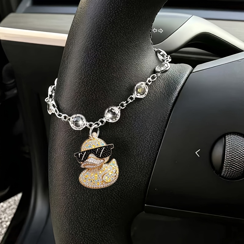 TEMU 1pc, Little Yellow Car Pendants, Car Steering Wheel Decorations, Car Hangers, Fashionable, Exquisite And Elegant, Interior Decoration, Gifts For