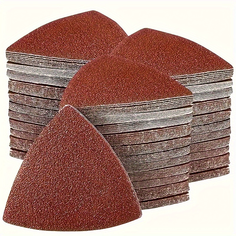 

50-pack Triangle Sandpaper Set For Oscillating Tool, 3-1/8 Inch, Multi-tool Compatible, Aluminum Oxide Medium Grit Assortment (60/80/120/180/240), Sanding Sheets For Smooth , Compatible With