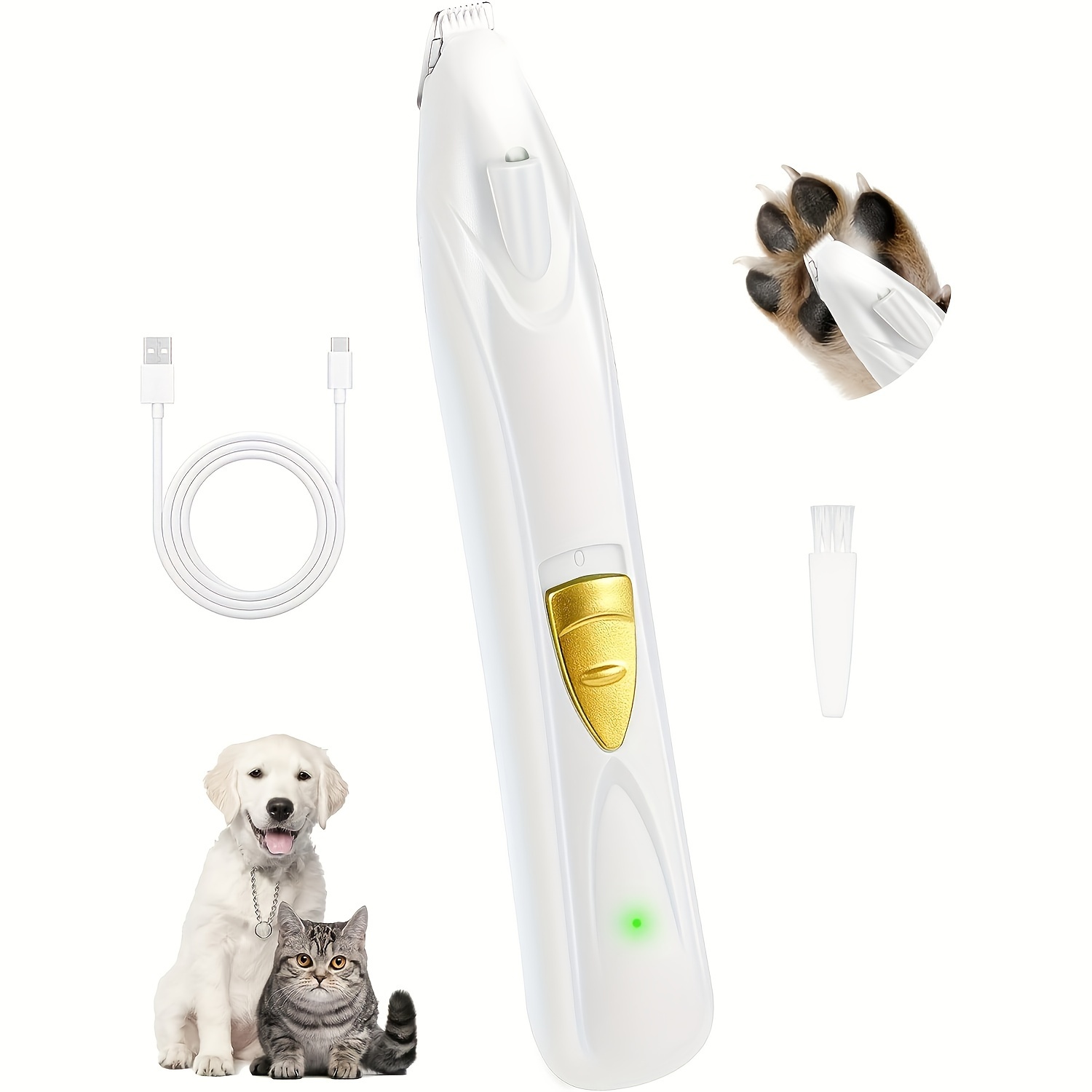 

Dog Clippers For Grooming, Cordless Dog Grooming Kit For Small Dogs With Led Light, Rechargeable Low Noise Cat Hair Trimmer For Grooming Pet Hair Around Paws, Eyes, Ears, Face, Rump (white)