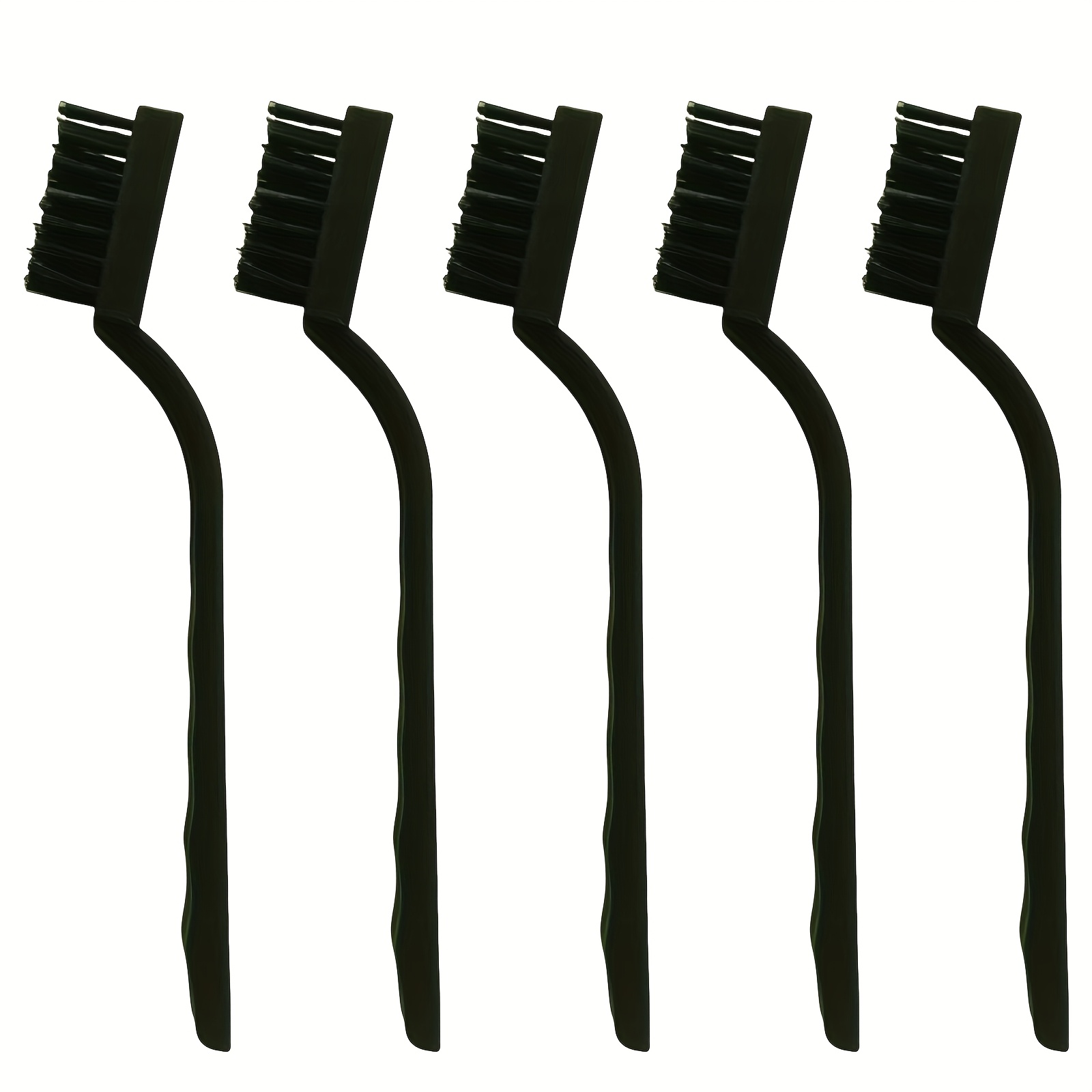 5pcs Esd Cleaning Brushes, Plastic 3 Row Small Crank Brush, Brush Tool Kit Set For Keyboard Pcb Motherboards, Black
