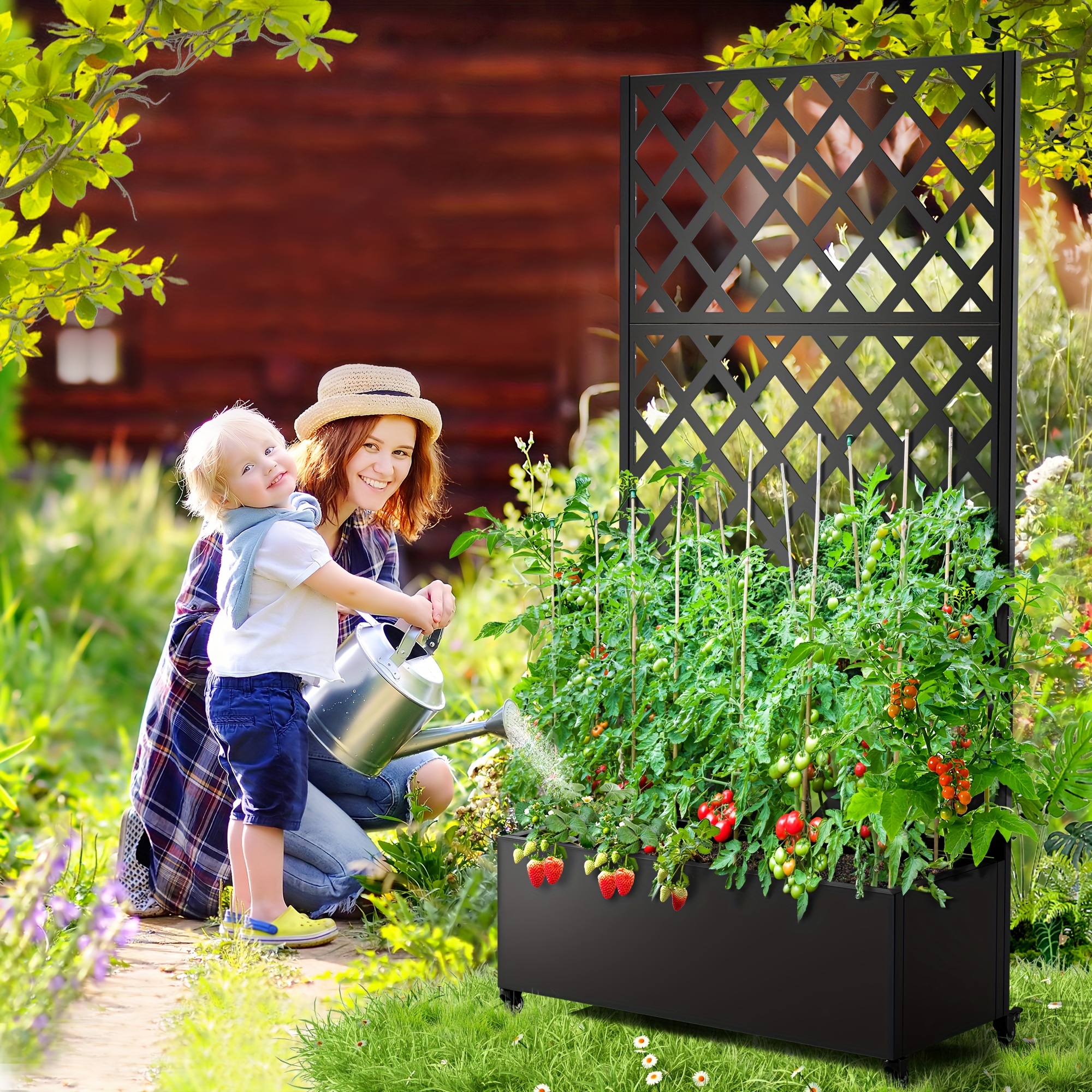 metal planter box trellis metal raised garden bed trellis - Temu
