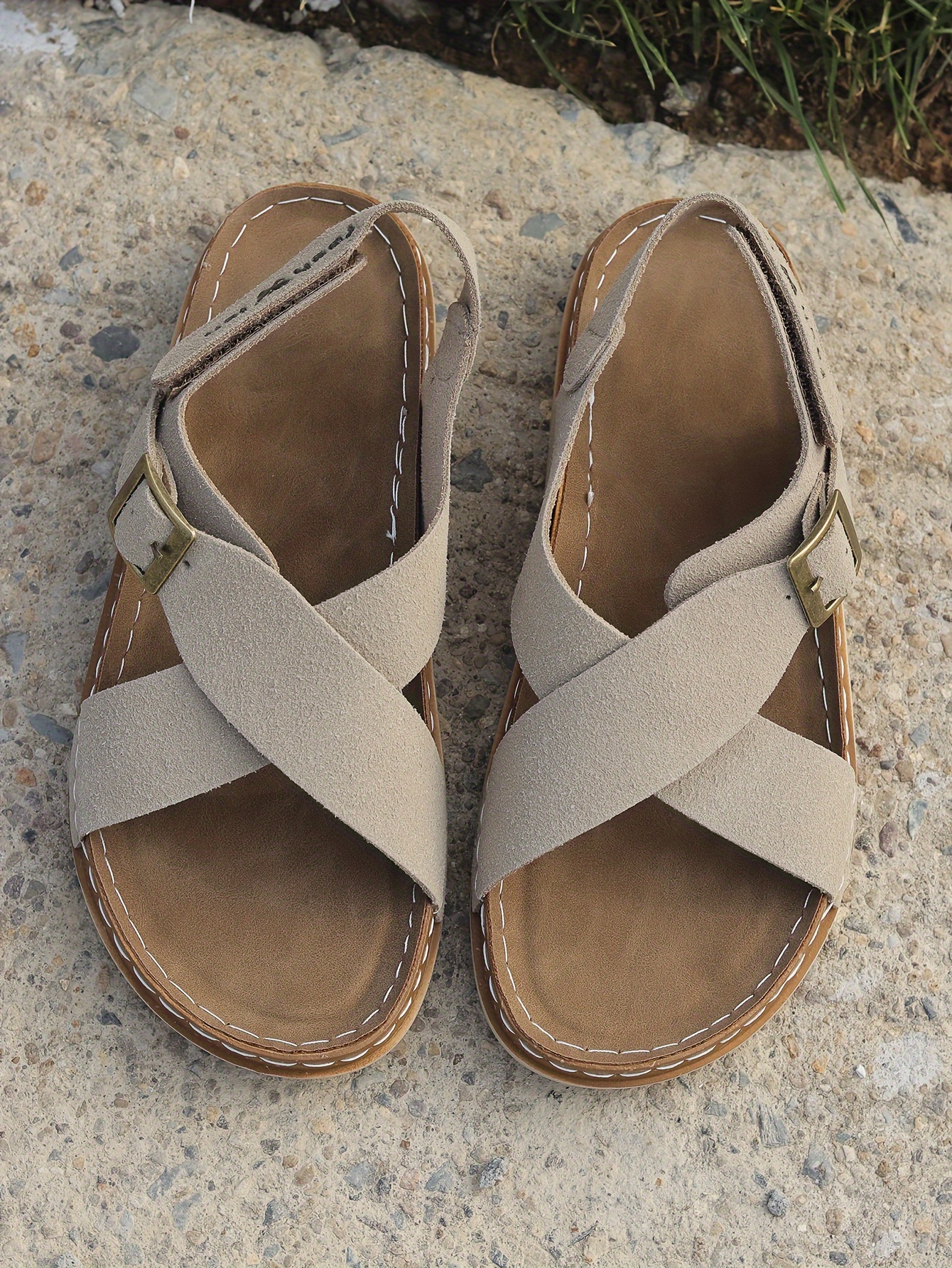 2023 new cross band flat sandals for   for summer exposing toes fairy like roman shoes for students details 4