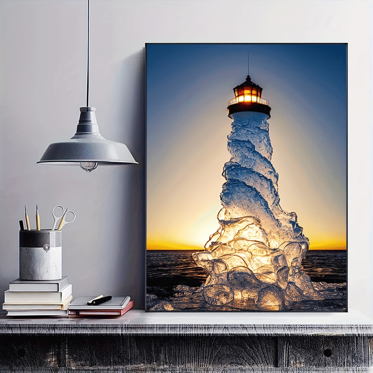 

Ice Lighthouse 5d Diy Diamond Painting Kit, Round Acrylic Diamond Mosaic Art Set For Home And Wall Decor, Place Themed Crafts, Frameless Gift - 30x40cm