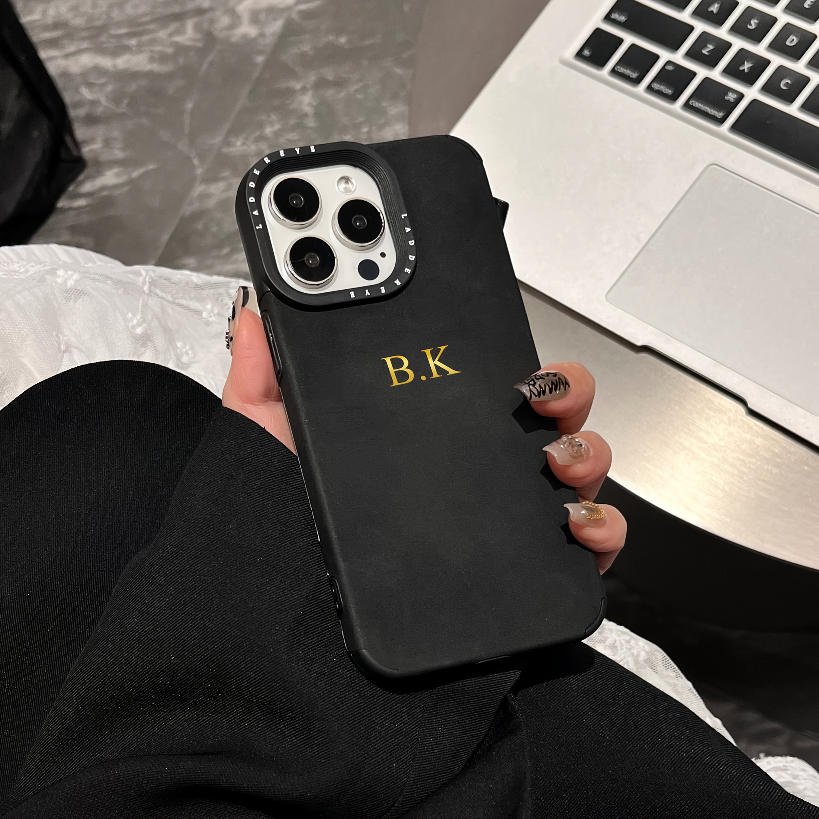 Personalized Custom Initial Name Phone Case for Iphone Models 16, 15, 14, 13, 12, And 11 Pro Max, Featuring a Luxurious Suede Faux Leather Soft Back Cover, Ideal for 3D DIY Engraved Letters, Perfect As Birthday And Festival - Image 3