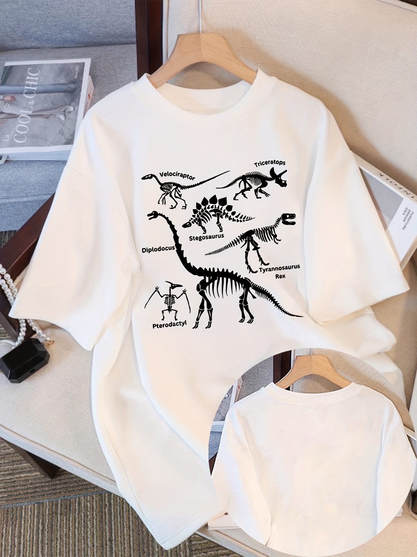 women's vintage dinosaur print short sleeve t shirt Temu Qatar