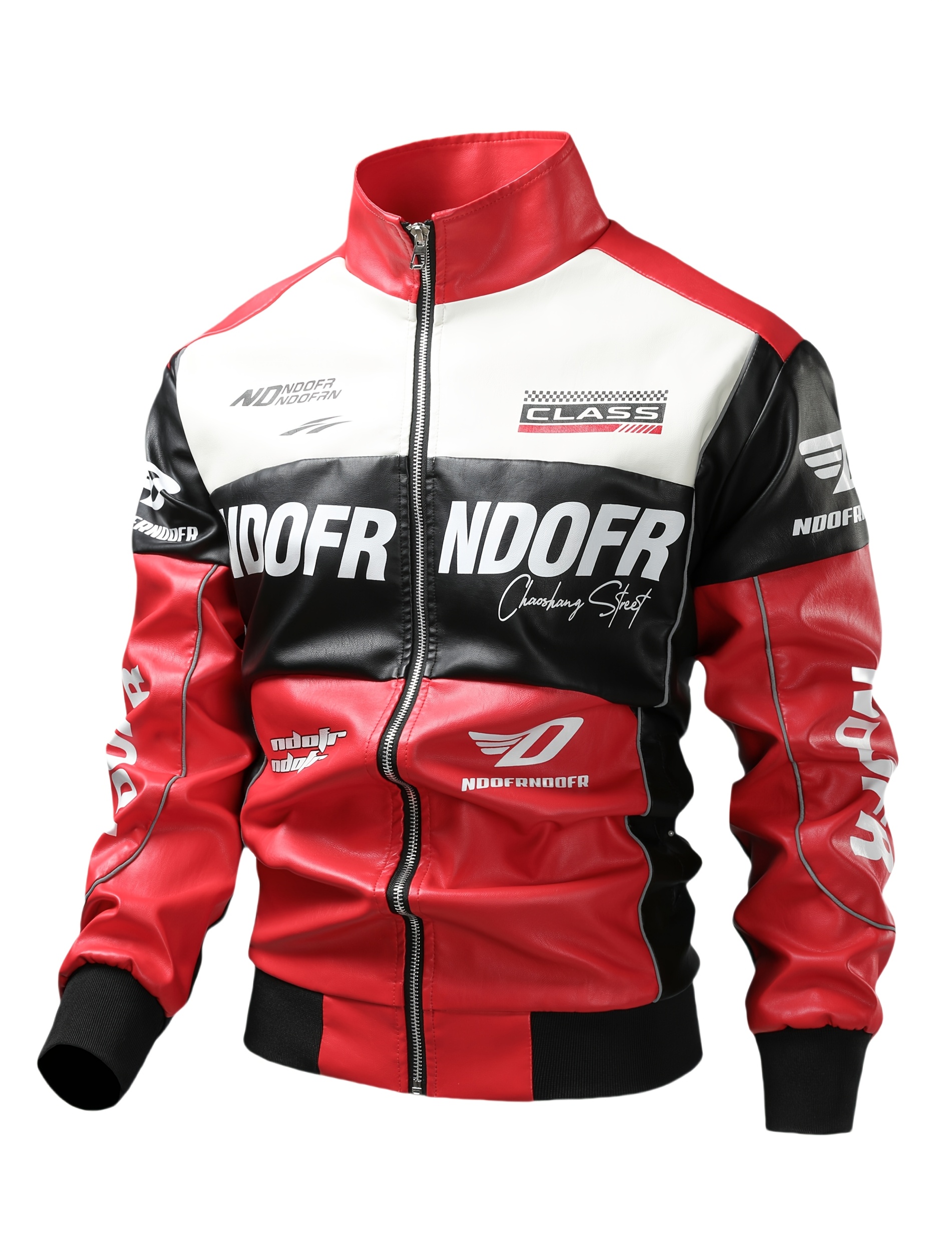 *'S Motorcycle Jacket Zip-Up Biker Coat with Stand Collar, Non-Stretchy  Shell for Motorcycle Riding, Casual Outfits Black/ Green/*