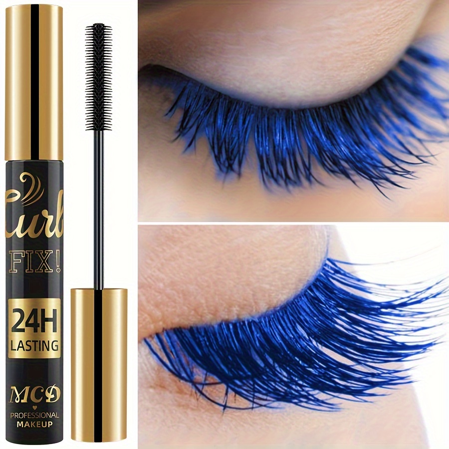 

1pc, Long-lasting Colorful Mascara, 24h Waterproof & Fast Dry, Eye Makeup, Lash Extension, Vivid Blue, Pink, Purple, Green, Black, And More Shades, Non-smudging Eyeliner-compatible